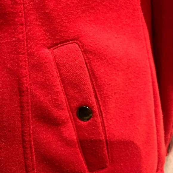 Y2K Twee Red Fall Coat Soft Jacket Cotton Hooded Preppy Coquette Size Large Sexy - Picture 4 of 7